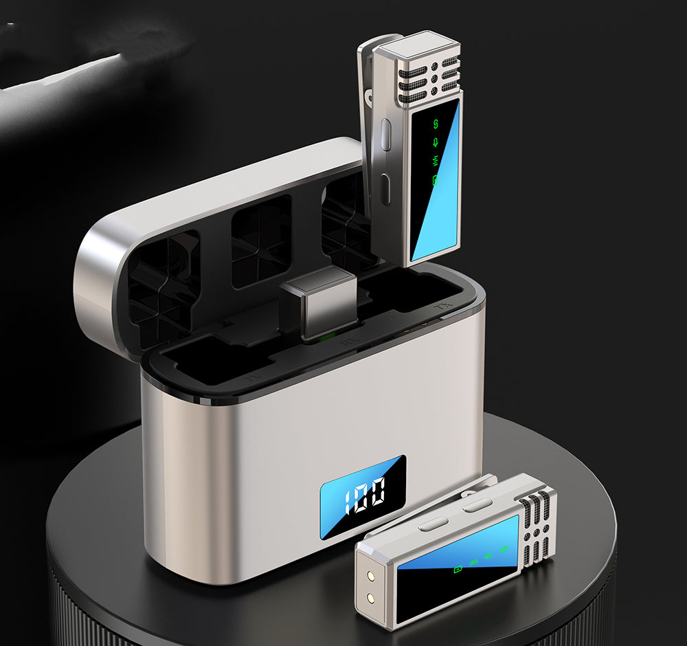 Jmary MW-15 Type-C Portlu Kablosuz Yaka Mikrofonu Gri