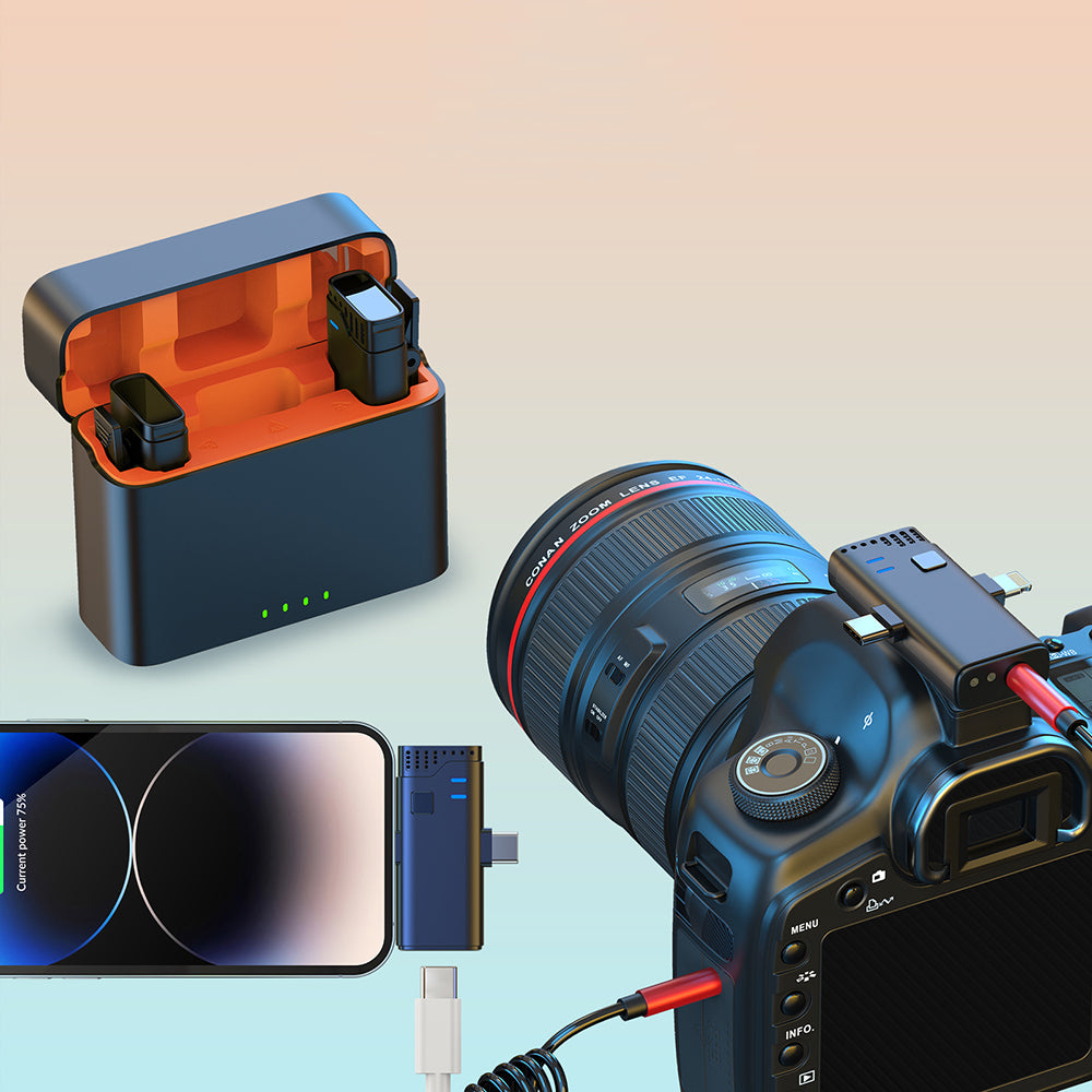 Jmary MW-16 3 in 1 Kablosuz Yaka Mikrofonu Siyah