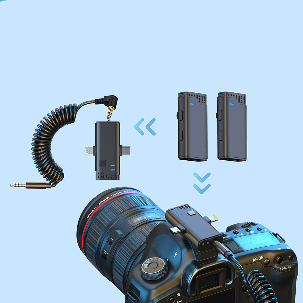 Jmary MW-16 3 in 1 Kablosuz Yaka Mikrofonu Siyah