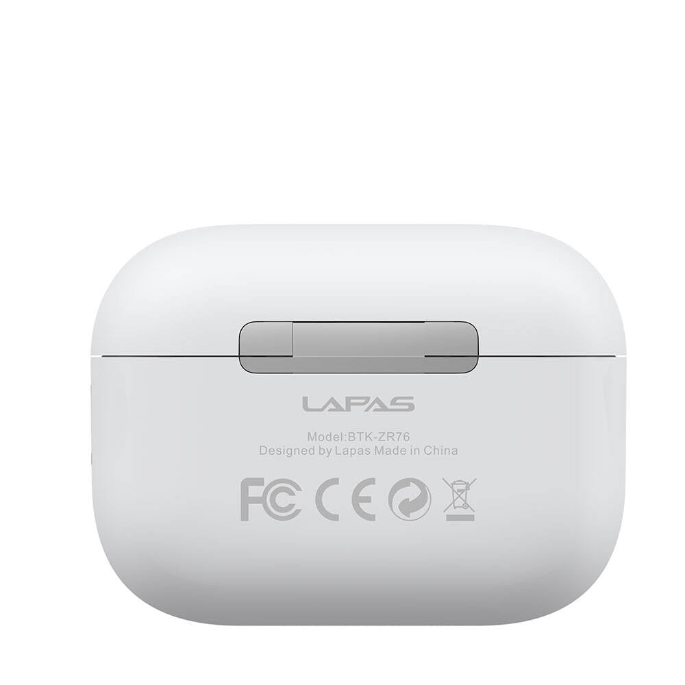 Lapas BTK-ZR76 ANC Özellikli Dokunmatik LCD Ekranlı TWS Kulak İçi Bluetooth v5.4 Kulaklık Beyaz