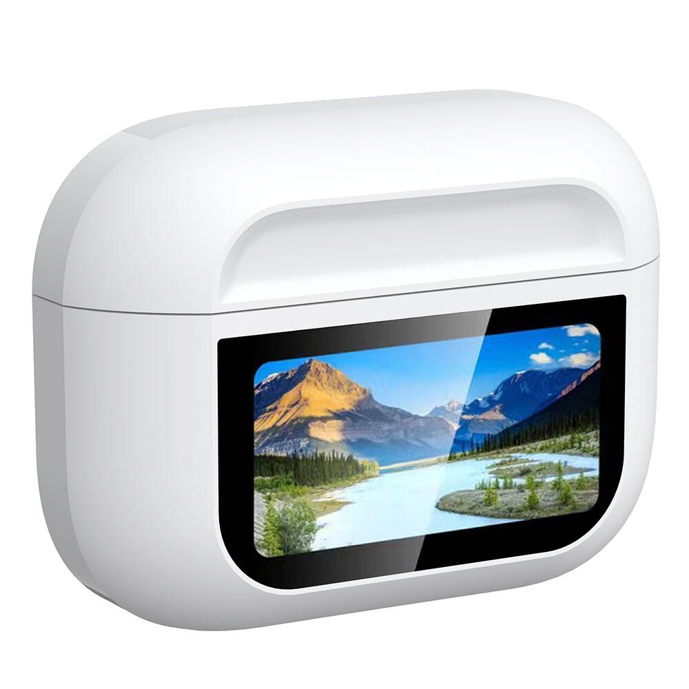 Lapas BTK-ZR76 ANC Özellikli Dokunmatik LCD Ekranlı TWS Kulak İçi Bluetooth v5.4 Kulaklık Beyaz