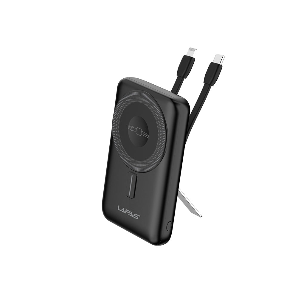 Lapas LP-PW004 Akıllı Saat Kablosuz Şarj Özellikli Wireless Powerbank 10000mAh 15W Siyah