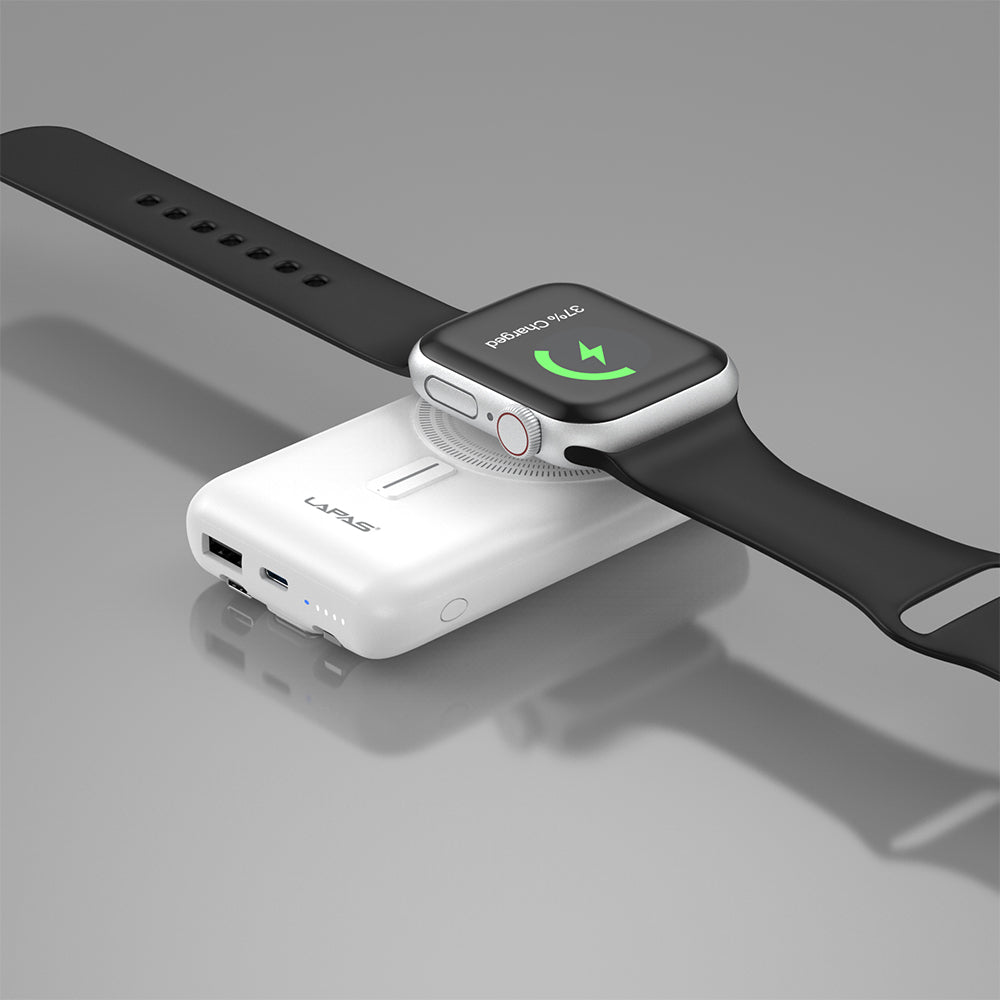 Lapas LP-PW004 Akıllı Saat Kablosuz Şarj Özellikli Wireless Powerbank 10000mAh 15W Siyah