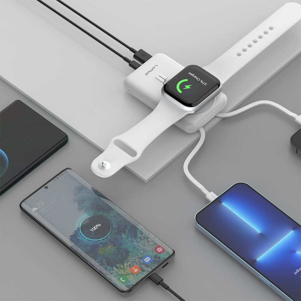 Lapas LP-PW004 Akıllı Saat Kablosuz Şarj Özellikli Wireless Powerbank 10000mAh 15W Siyah