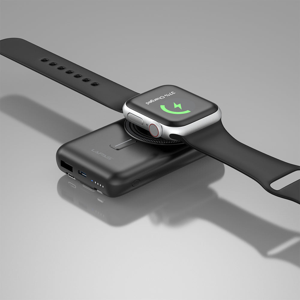 Lapas LP-PW004 Akıllı Saat Kablosuz Şarj Özellikli Wireless Powerbank 10000mAh 15W Beyaz