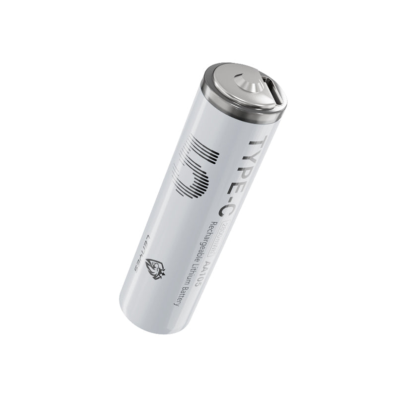 Lenyes AA105 Type-C Şarj Portlu Şarj Edilebilir AA Lityum-ion Pil 2800mWh 1.5V 2 Adet Beyaz