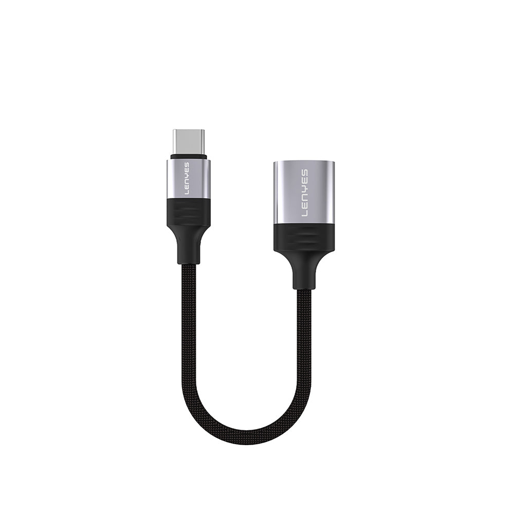 Lenyes AX122 USB to Type-C Dönüştürücü OTG Kablo Siyah