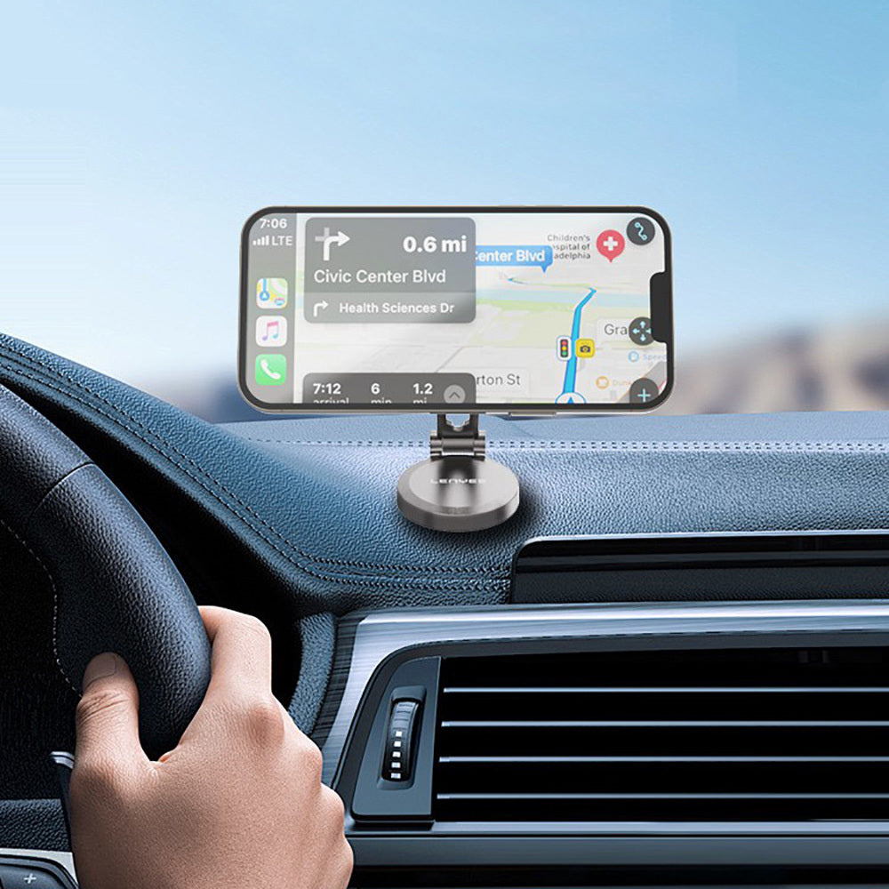 Lenyes CR137 Magnetik M-safe 360° Oynar Başlıklı Araç İçi Telefon Tutucu Siyah