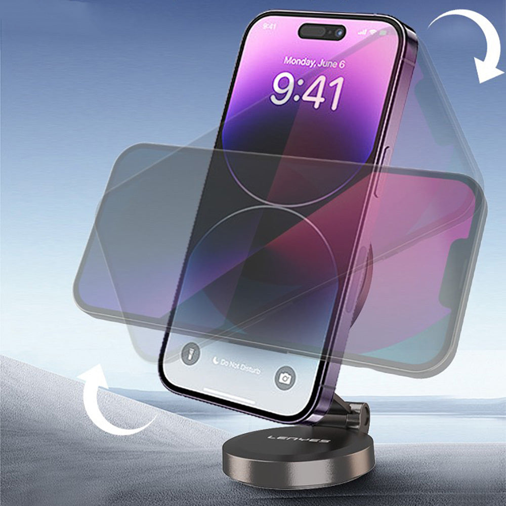 Lenyes CR137 Magnetik M-safe 360° Oynar Başlıklı Araç İçi Telefon Tutucu Siyah