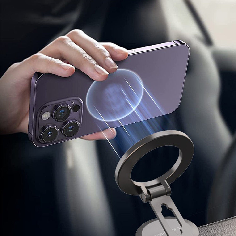 Lenyes CR137 Magnetik M-safe 360° Oynar Başlıklı Araç İçi Telefon Tutucu Siyah