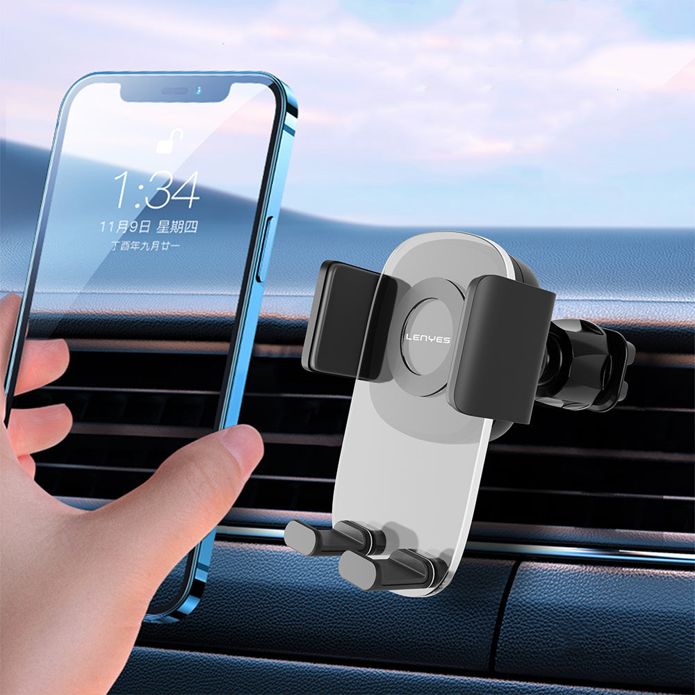 Lenyes CR143 360 Derece Dönebilen Havalandırma Tasarım Araç Telefon Tutucu Siyah