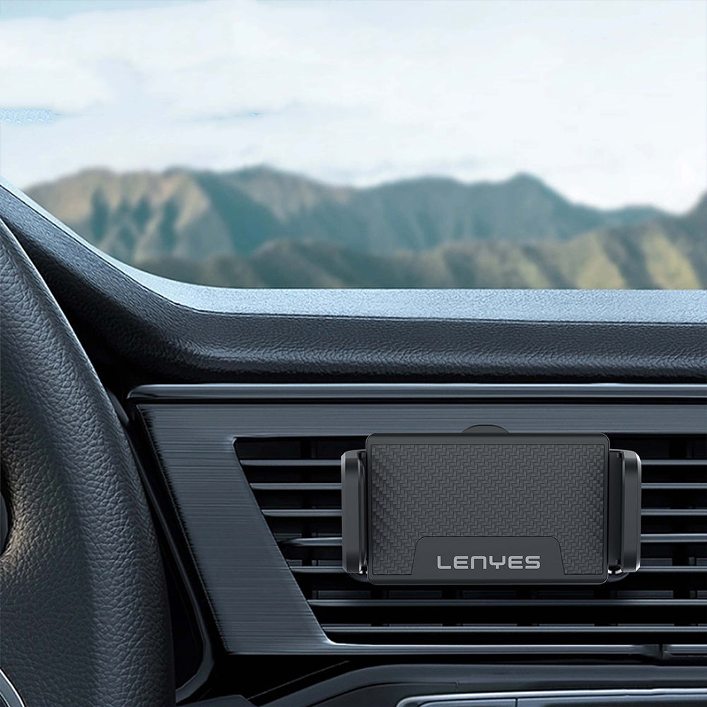 Lenyes CR144 360° Dönebilen Havalandırma Tasarım Araç Telefon Tutucu Siyah