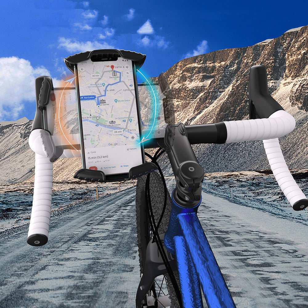 Lenyes CR157 360° Derece Dönebilen Ayarlanabilir Motosiklet ve Bisiklet Telefon Tutucu Siyah