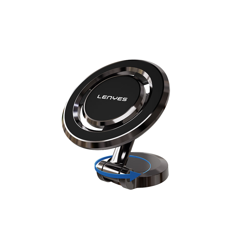 Lenyes CR160 Magnetik M-safe 360° Oynar Başlıklı Araç İçi Telefon Tutucu Siyah
