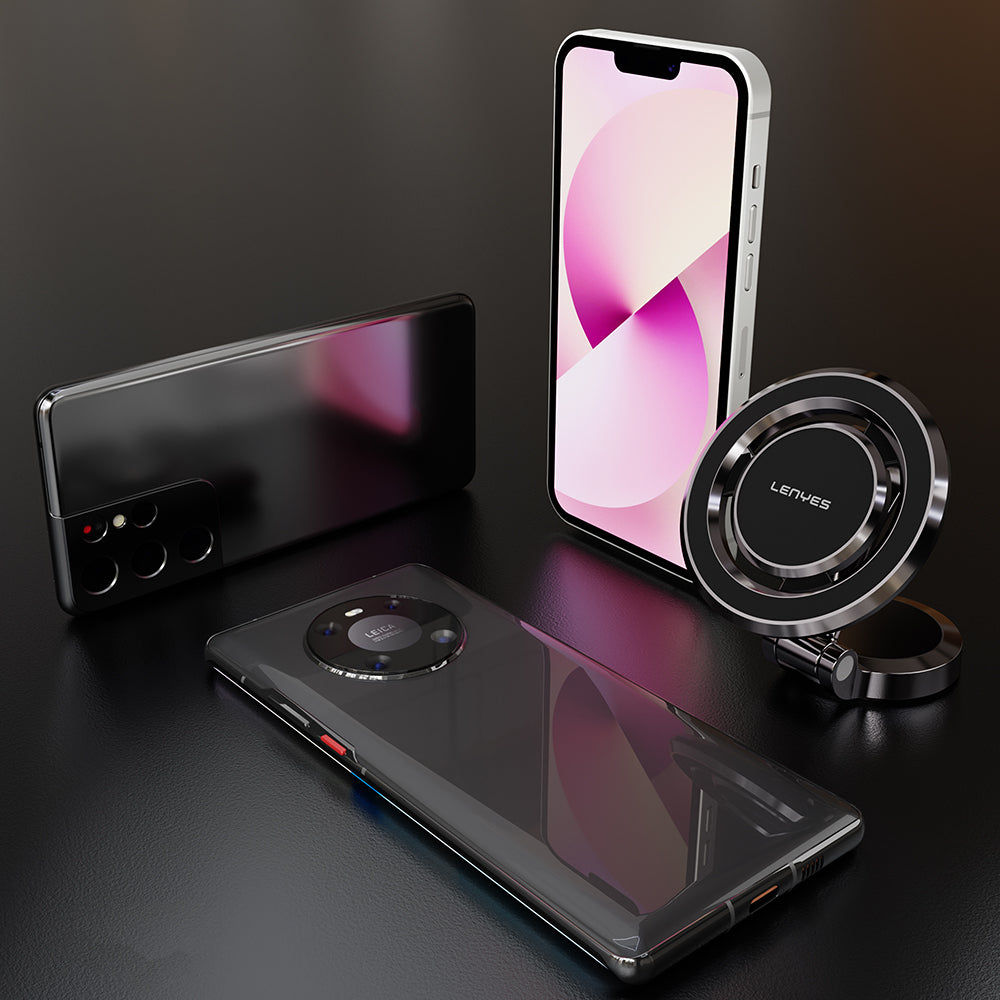 Lenyes CR160 Magnetik M-safe 360° Oynar Başlıklı Araç İçi Telefon Tutucu Siyah