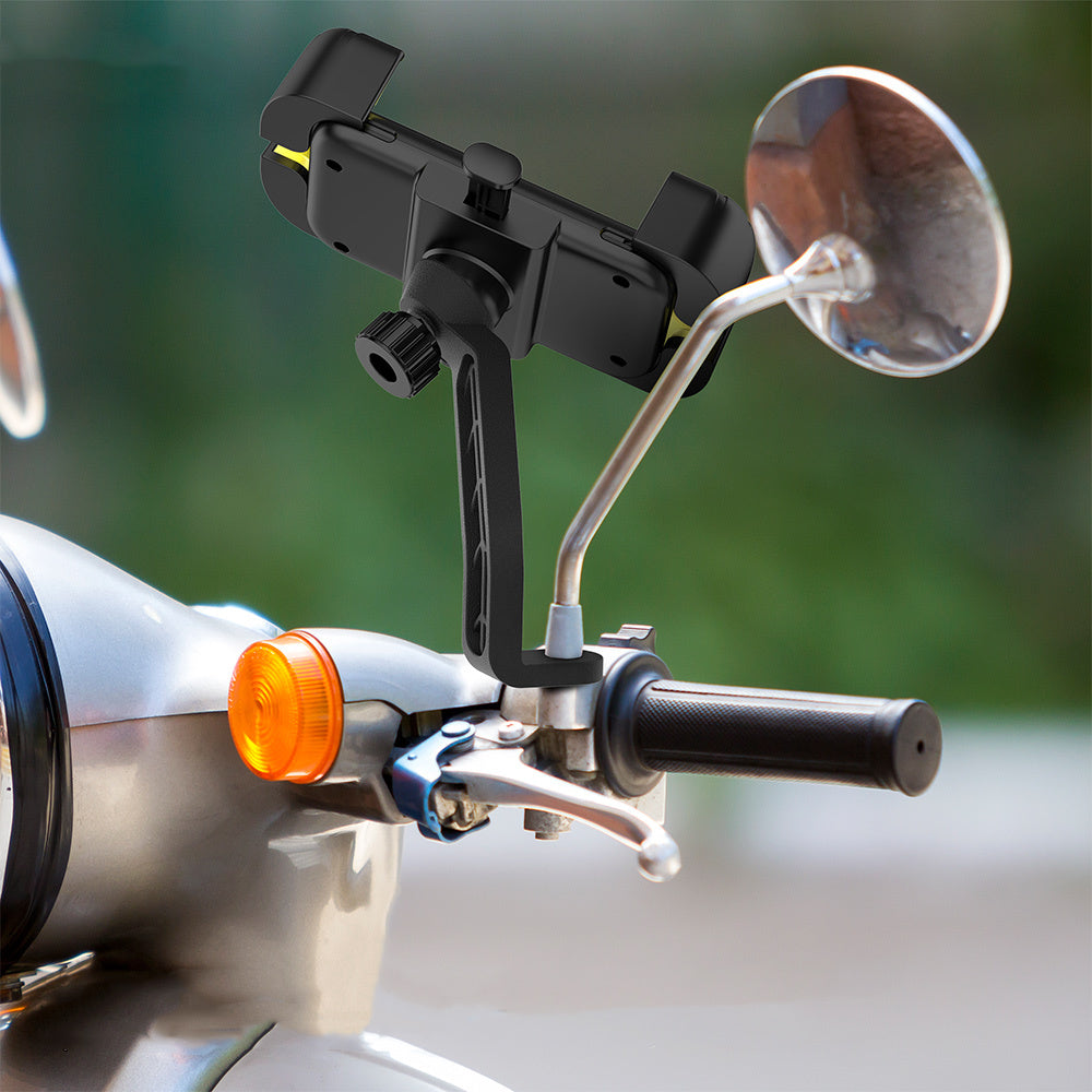 Lenyes CR170 Sarsıntı Önleyici 360 Derece Ayarlanabilir Bisiklet ve Motosiklet Telefon Tutucu Siyah