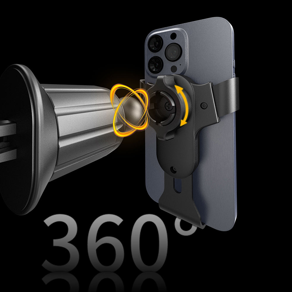 Lenyes CR181 360 Derece Dönebilen Havalandırma Tasarımlı Araç Telefon Tutucu Siyah