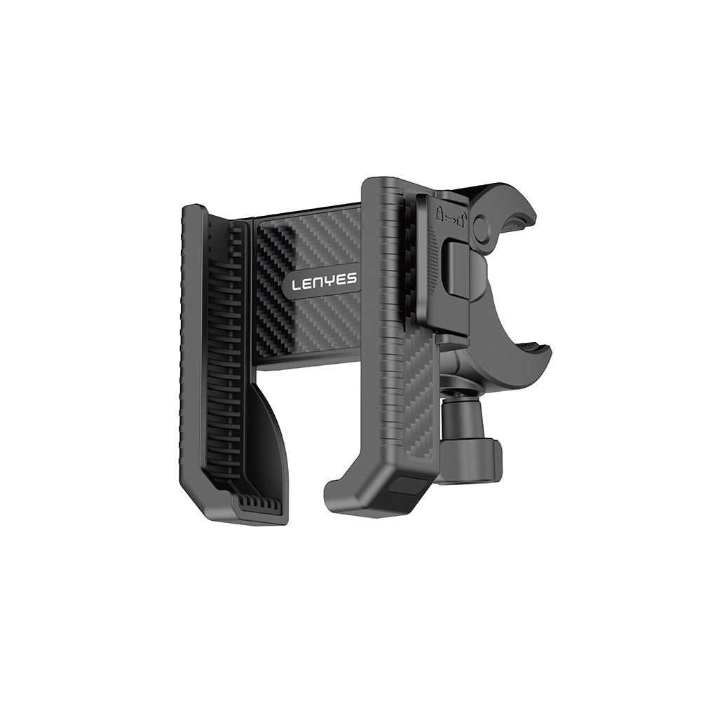 Lenyes CR182 360 Derece Ayarlanabilir Çift Kilitli Bisiklet ve Motosiklet Telefon Tutucu Siyah