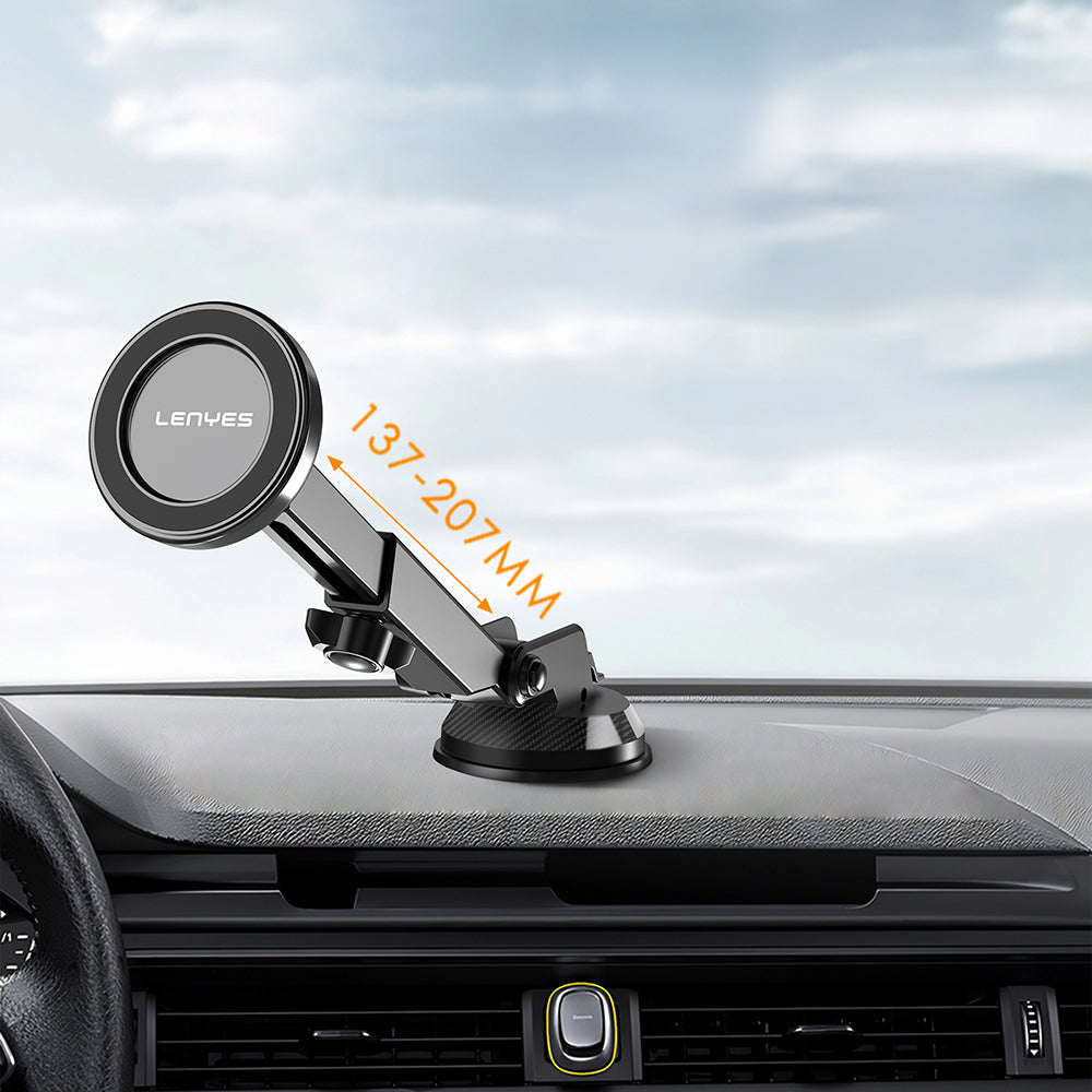 Lenyes CR184 360 Derece Dönebilen Teleskopik Vantuzlu Araç Telefon Tutucu Siyah