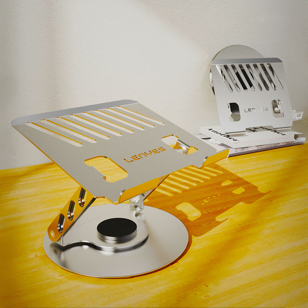 Lenyes CR190 360 Derece Dönebilen Katlanabilir Laptop Standı Gümüş