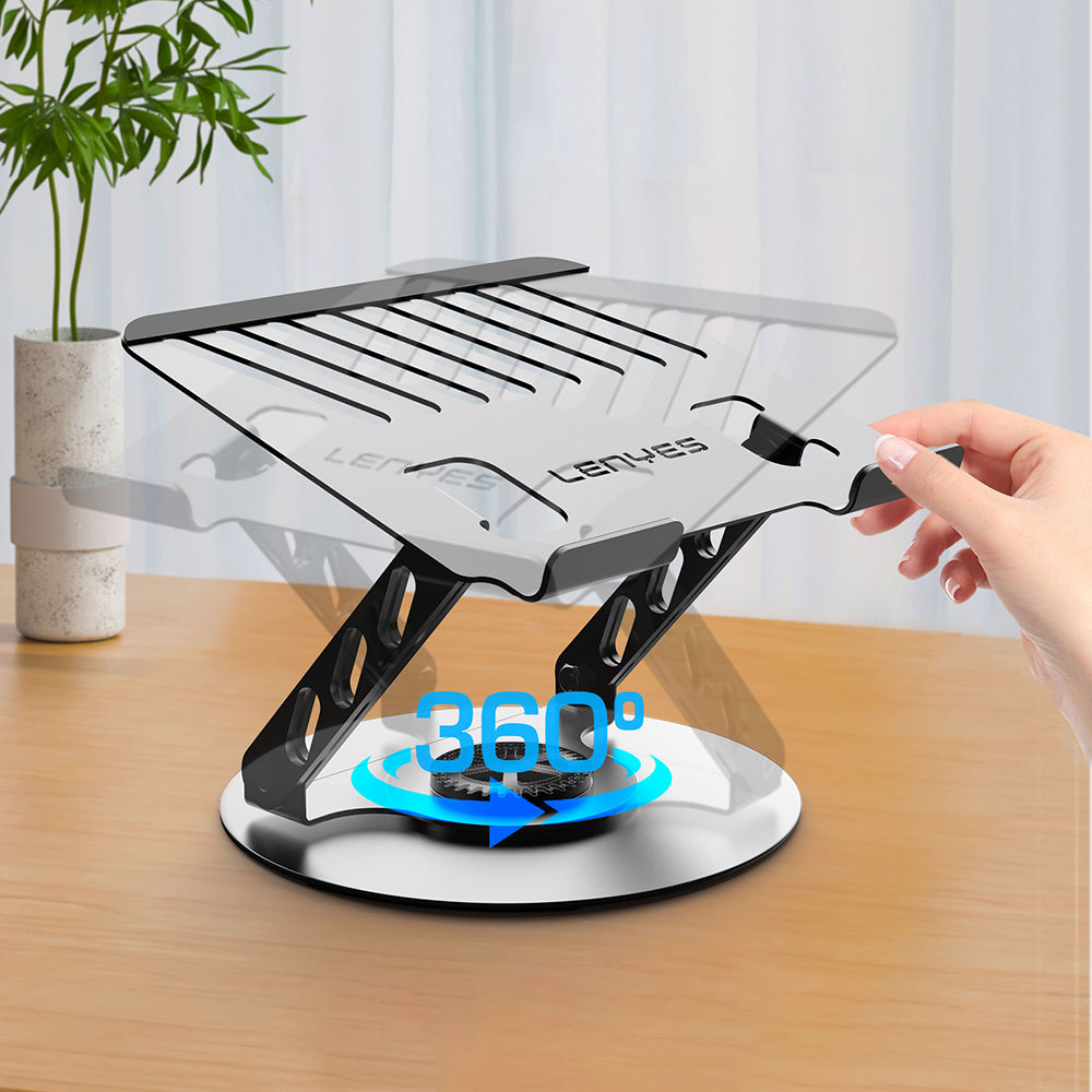 Lenyes CR190 360 Derece Dönebilen Katlanabilir Laptop Standı Gümüş