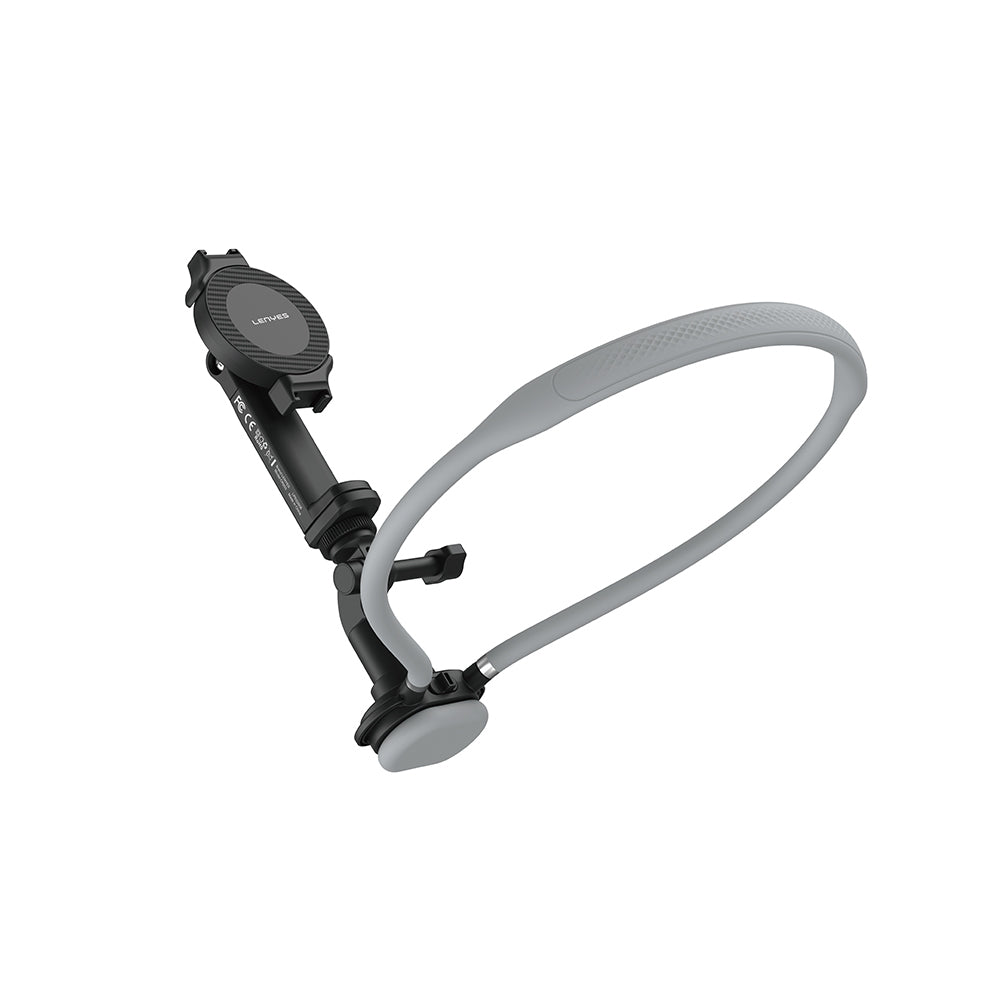 Lenyes CR203 2in1 Eller Serbest Magnetik Boyun Askılı Telefon Tutucu Siyah