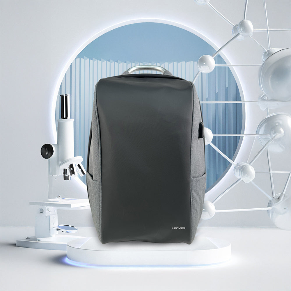 Lenyes LB506 USB Şarj Portlu Su Geçirmez Seyahat Sırt Çantası Siyah-Gri