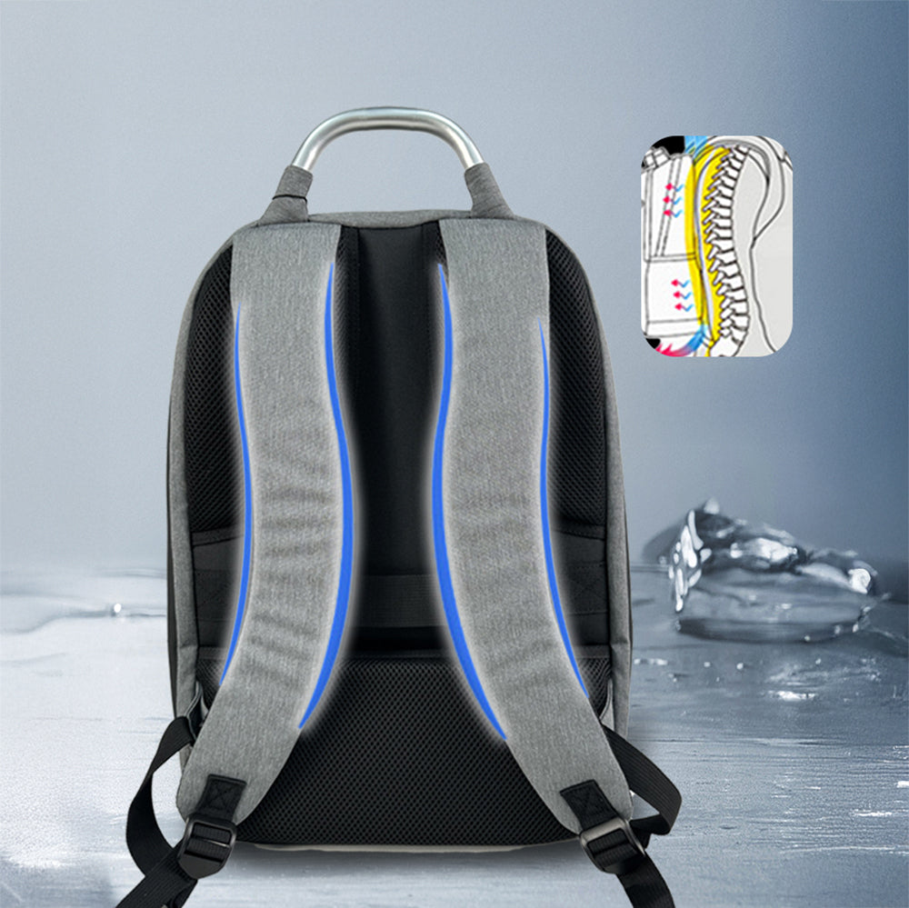 Lenyes LB506 USB Şarj Portlu Su Geçirmez Seyahat Sırt Çantası Siyah-Gri