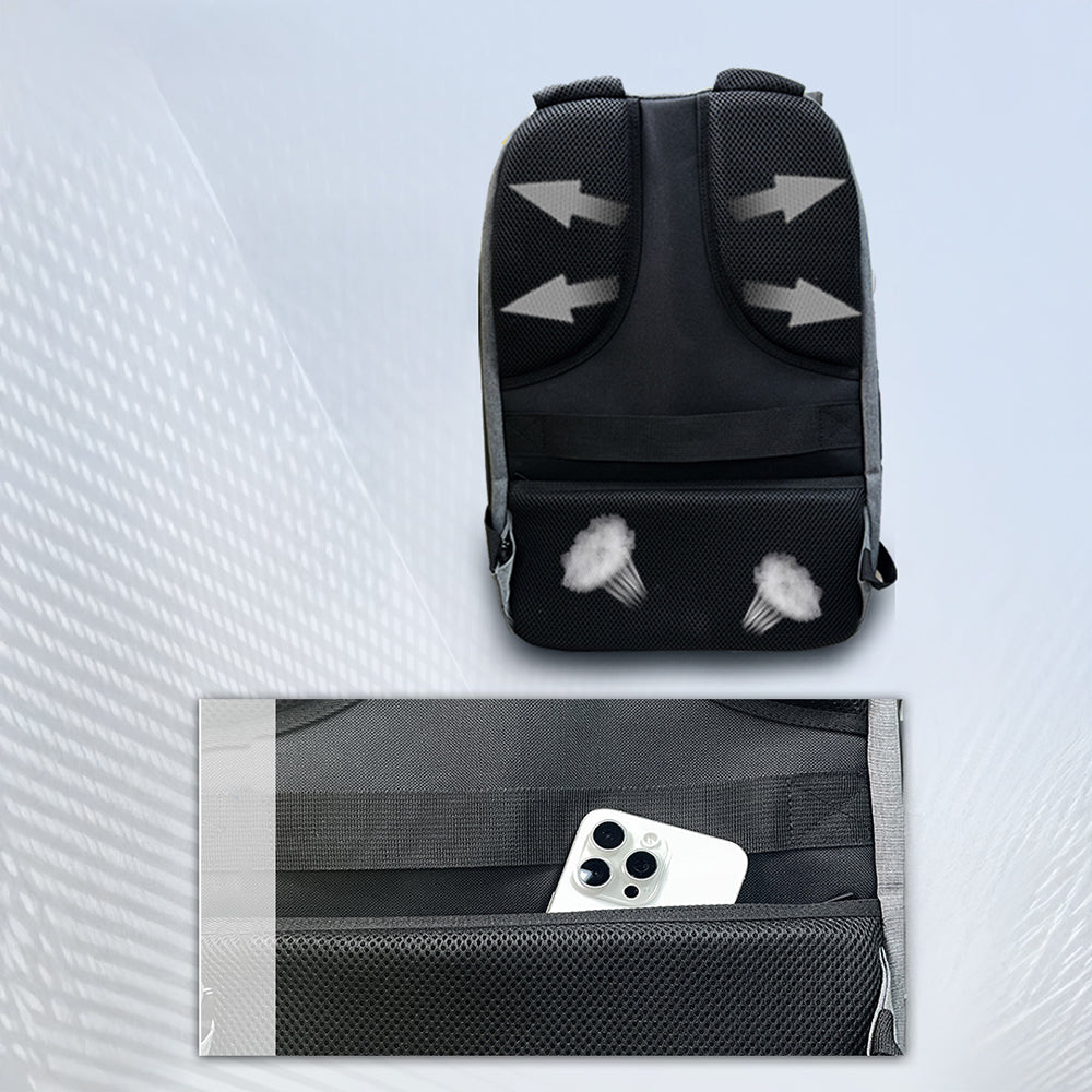 Lenyes LB506 USB Şarj Portlu Su Geçirmez Seyahat Sırt Çantası Siyah-Gri