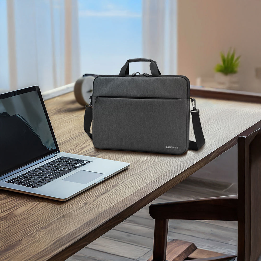 Lenyes LB509 Cleo Protect Pro Serisi Darbe Emici Su Geçirmez Polyester Kumaş 15.6 inç Laptop Çantası Siyah