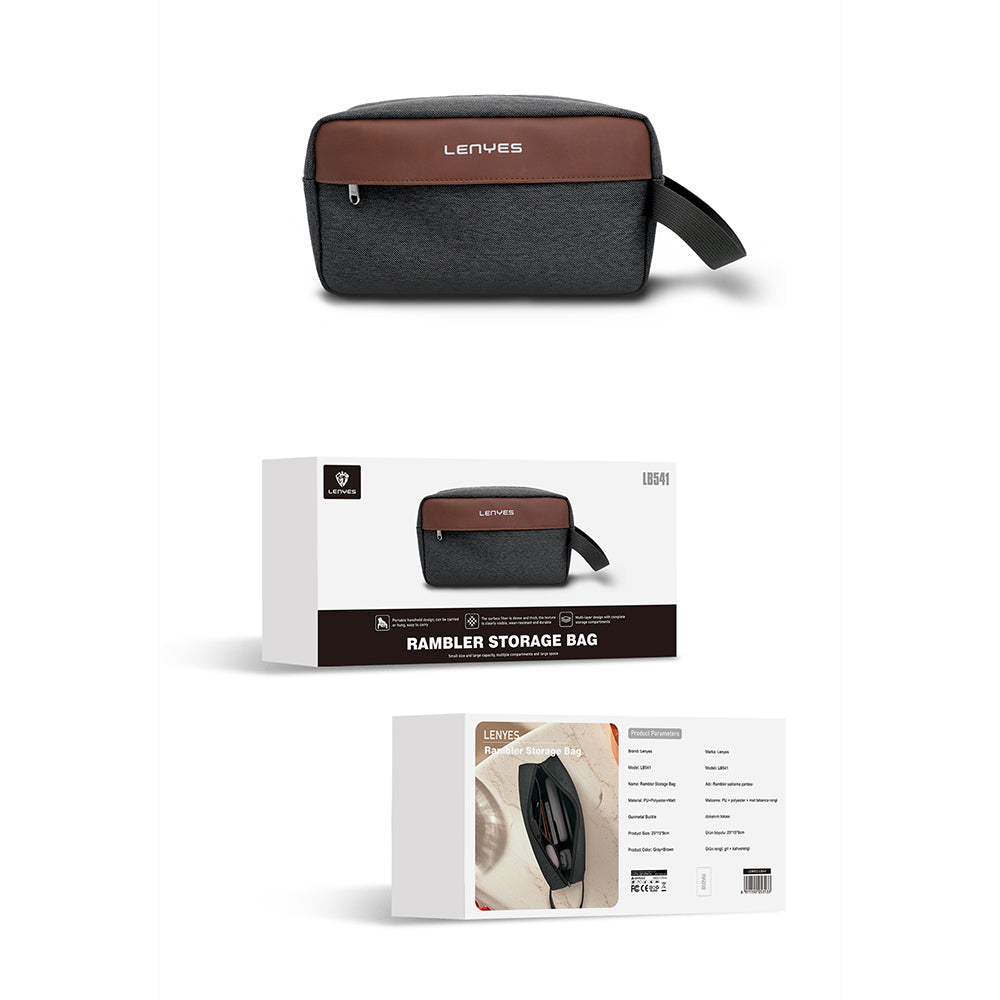 Lenyes LB541 Rambler Storage Serisi Su Geçirmez Aşınmaya ve Çizilmeye Dayanıklı Aksesuar Çantası Gri