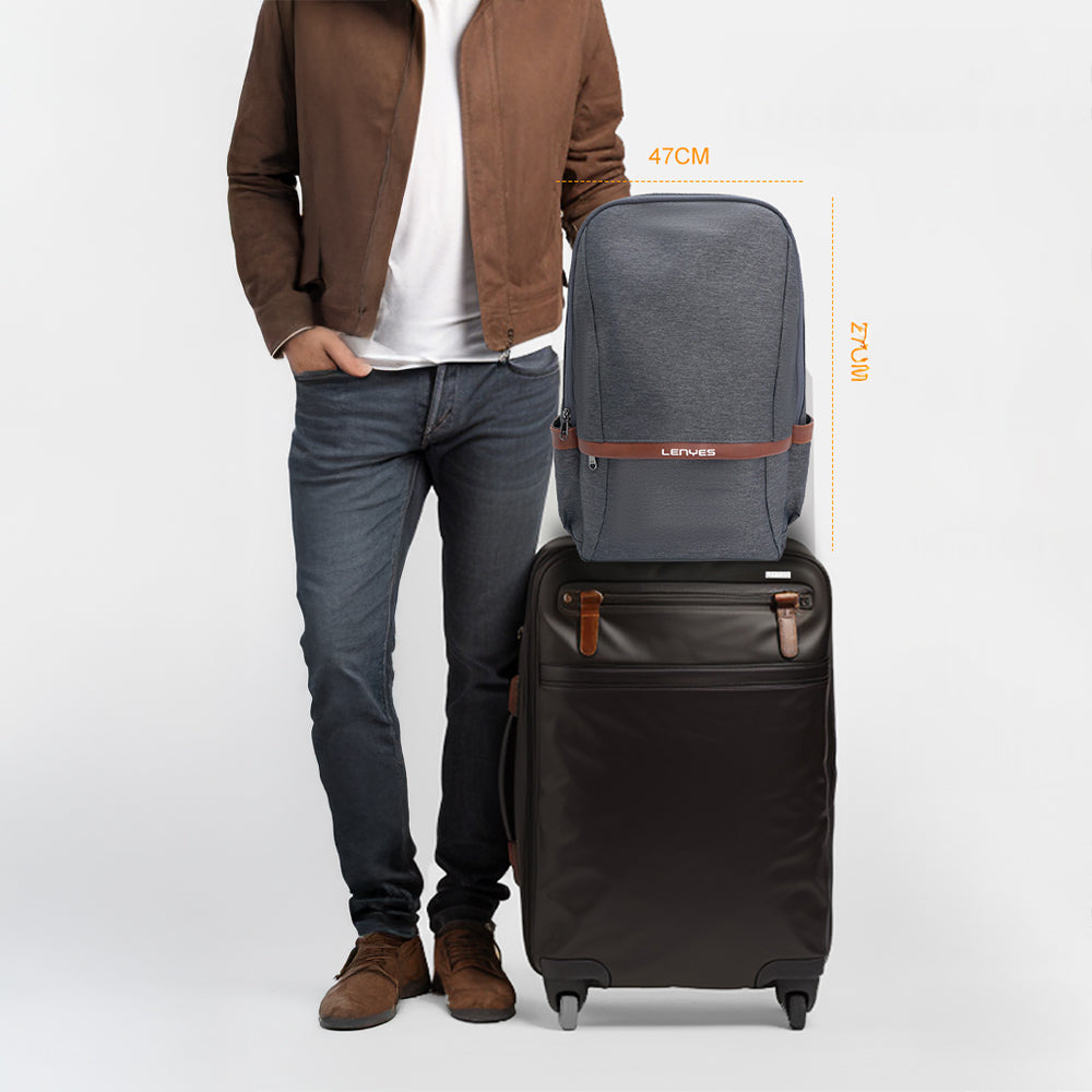 Lenyes LB545 Rambler Serisi Polyester Kumaş Su Geçirmez Sırt Çantası Gri