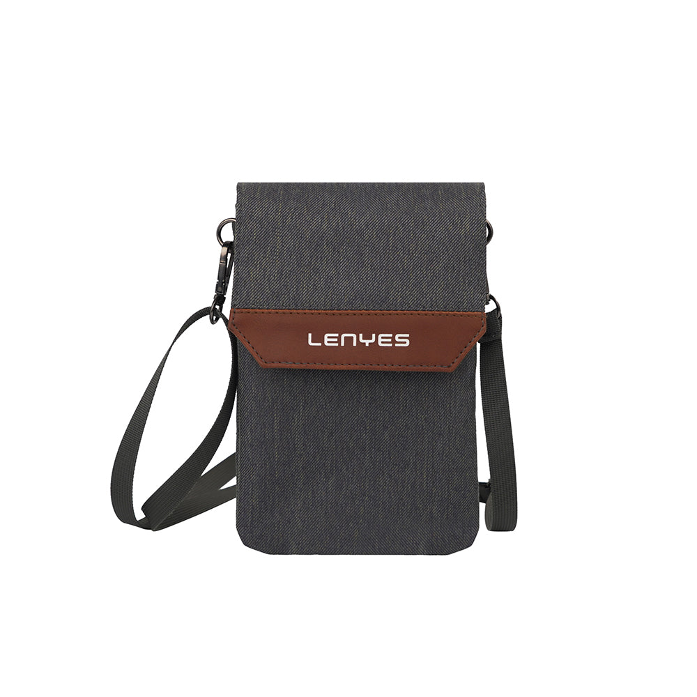 Lenyes LB546 Rambler Serisi Polyester Kumaş Su Geçirmez Mobil Aksesuar Çantası Gri