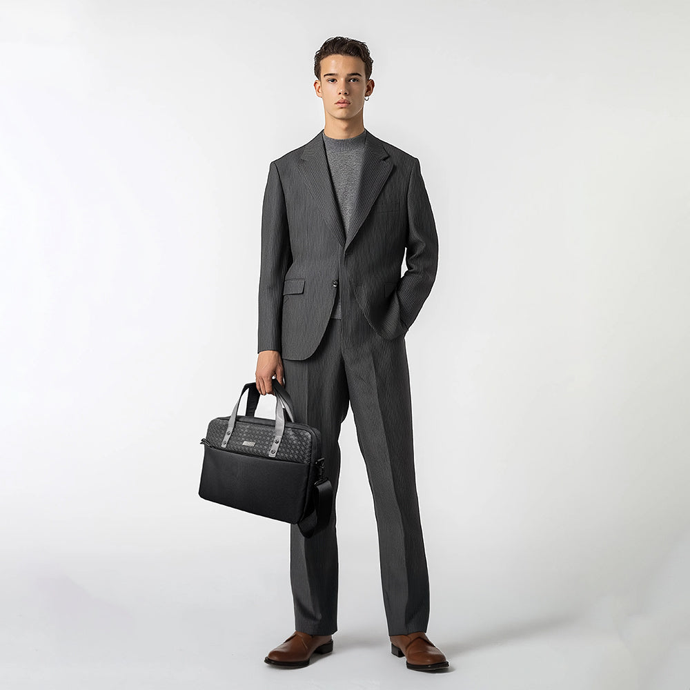 Lenyes LB553 Voyagers Serisi Su Geçirmez Polyester Kumaş Çıkarılabilir Omuz Askılı 15-16 inç Laptop Çantası Siyah