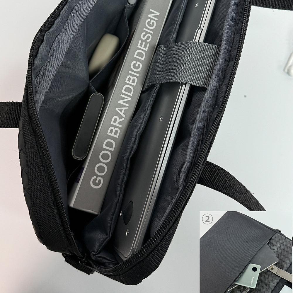 Lenyes LB553 Voyagers Serisi Su Geçirmez Polyester Kumaş Çıkarılabilir Omuz Askılı 15-16 inç Laptop Çantası Siyah