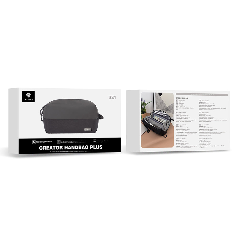 Lenyes LB571 Su Geçirmez Aşınmaya ve Çizilmeye Dayanıklı Aksesuar Çantası 25cm Siyah