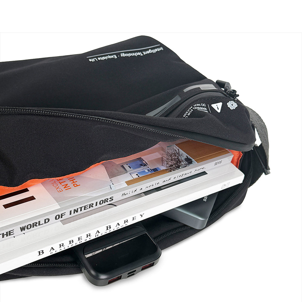 Lenyes LB594 Innovator Crossbody Serisi Manyetik Tokalı 500D Su Geçirmez Kumaşlı Çapraz Vücut Çantası Siyah