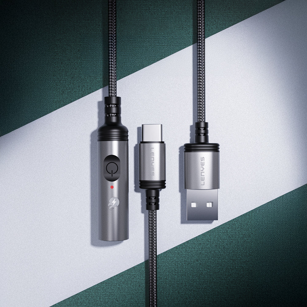 Lenyes LC110-TC Bükülme ve Aşınmaya Dayanıklı Örgü Tasarımlı Type-C Bağlantılı Çakmak Kablosu 30cm Gri