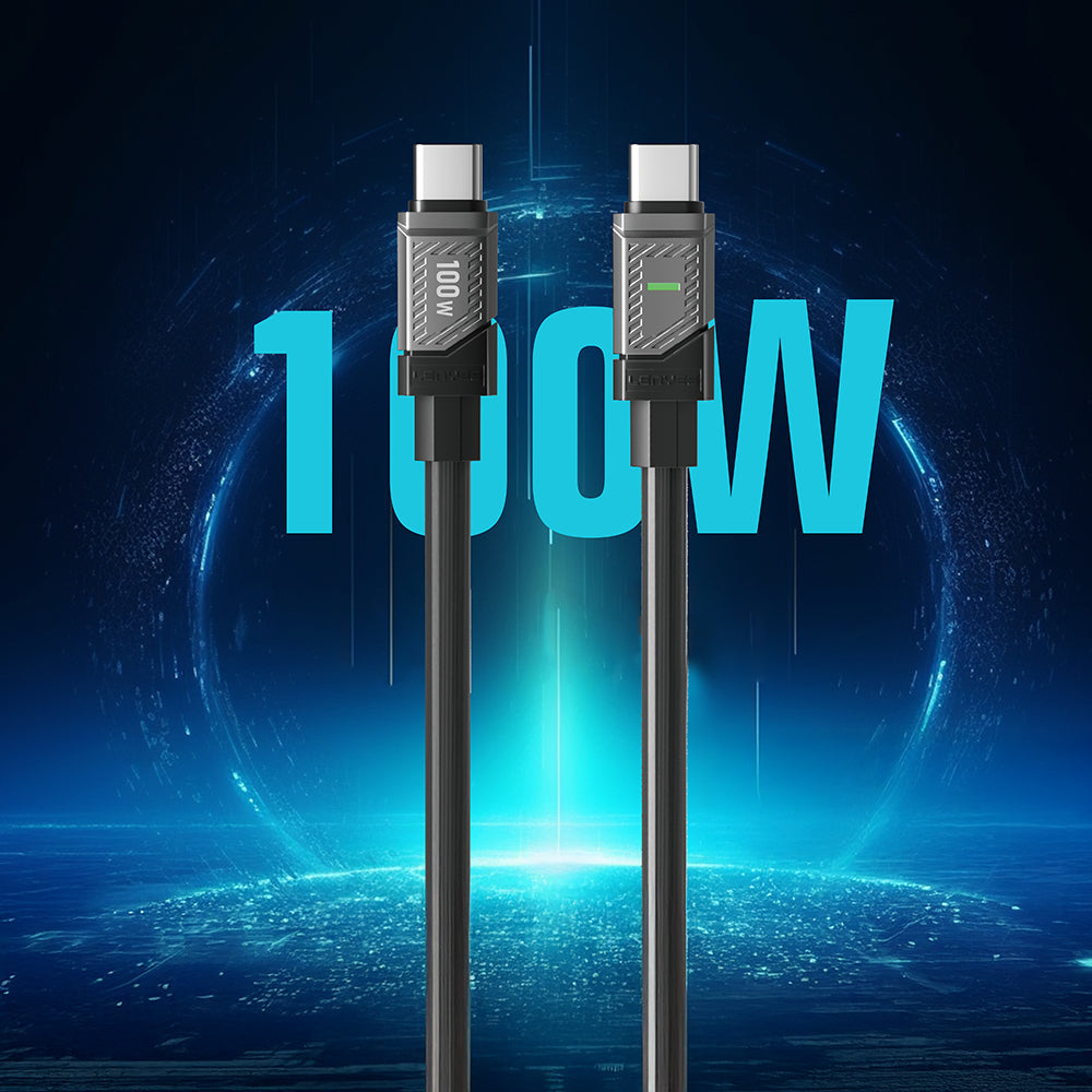 Lenyes LC506 Type-C to Type-C PD 100W Hızlı Şarj Özellikli Data ve Şarj Kablosu 1M Siyah