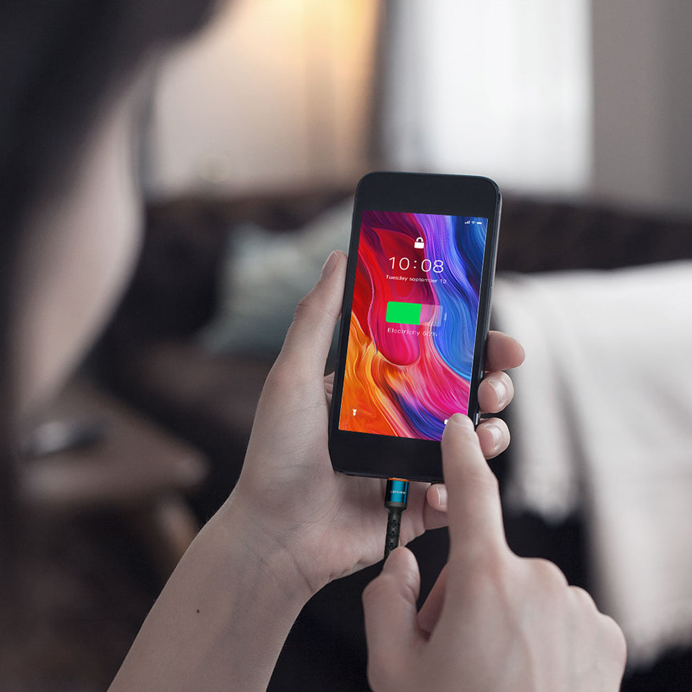 Lenyes LC515 Type-C to Type-C Hızlı Şarj Özellikli Örgülü Data ve Şarj Kablosu 60W 1M Mavi