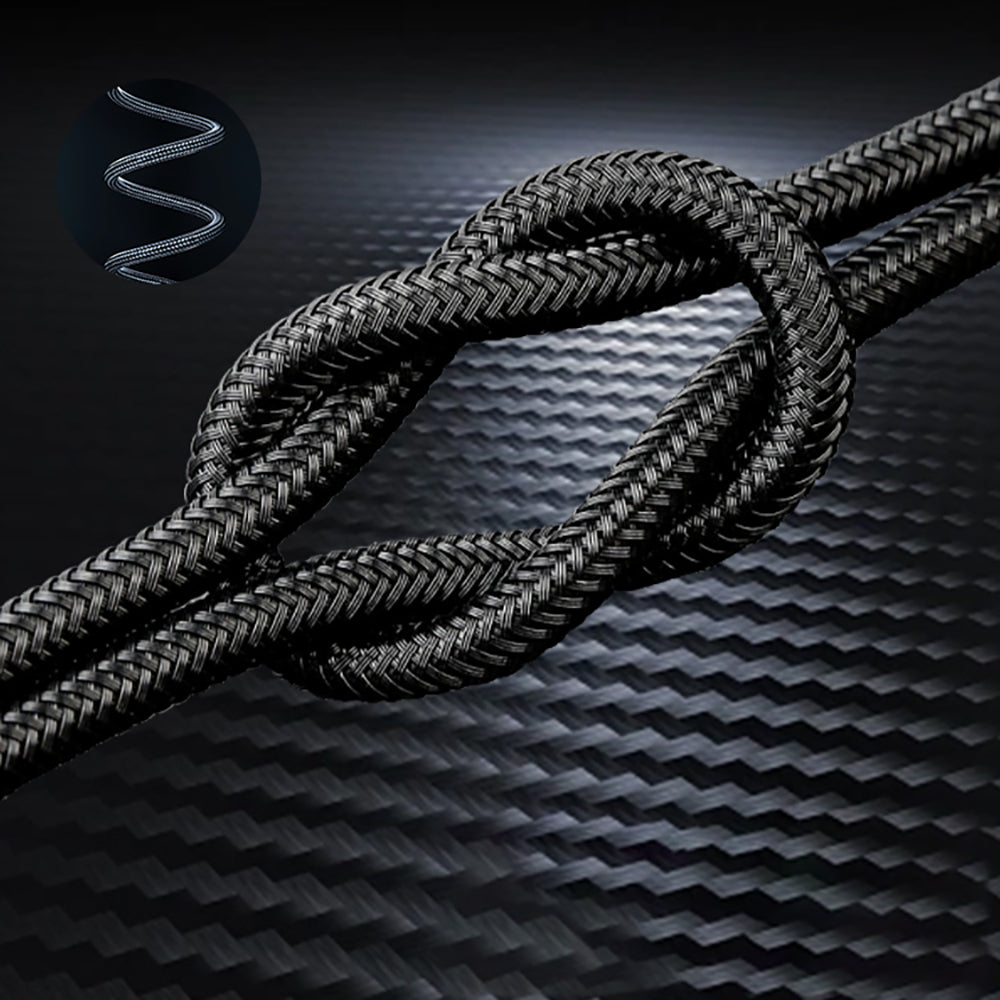 Lenyes LC520 USB-A to Type-C 6A Örgü Tasarımlı Hızlı Şarj Özellikli Data ve Şarj Kablosu 66W 1M Siyah