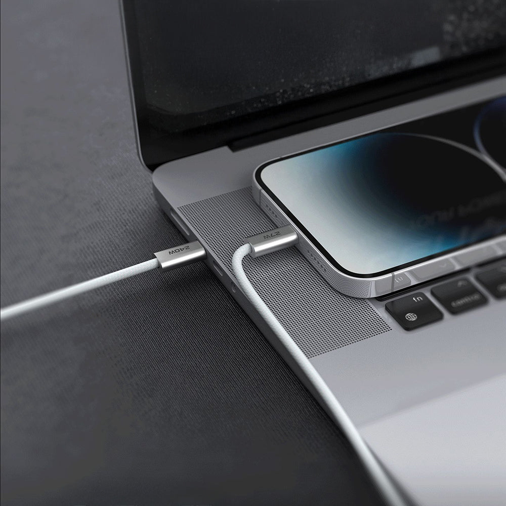 Lenyes LC551 Type-C to Lightning Hızlı Şarj Özellikli Data ve Şarj Kablosu 27W 1M Beyaz