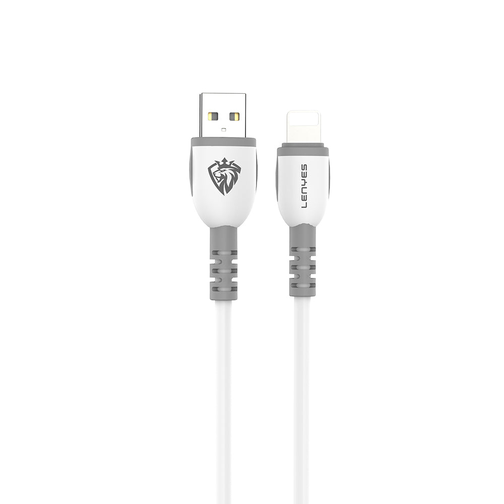 Lenyes LC979 USB-A to Lightning Hızlı Şarj Özellikli Data ve Şarj Kablosu 2.4A 1M Beyaz