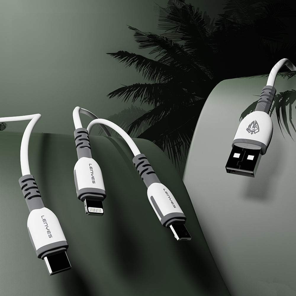 Lenyes LC979 USB-A to Micro Hızlı Şarj Özellikli Data ve Şarj Kablosu 2.4A 1M Beyaz