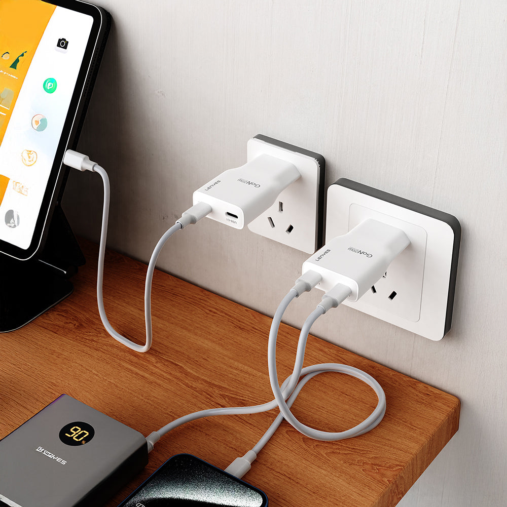 Lenyes LCH15-EU TC-L Type-C to Lightning GaN Teknolojili PD Hızlı Şarj Özellikli Şarj Seti 20W Beyaz