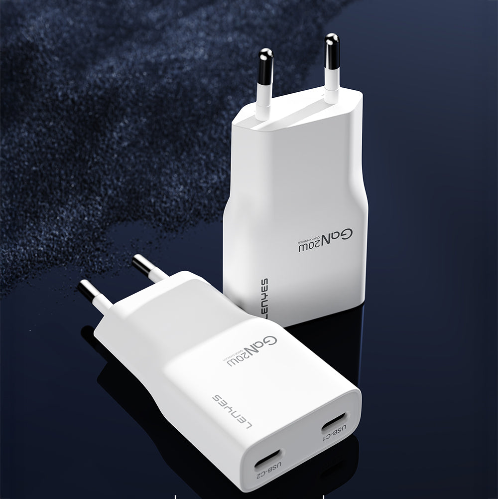 Lenyes LCH15-EU TC-TC Type-C to Type-C GaN Teknolojili PD Hızlı Şarj Özellikli Şarj Seti 20W Beyaz
