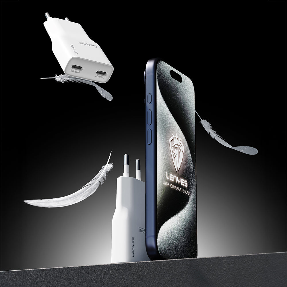 Lenyes LCH15-EU TC-TC Type-C to Type-C GaN Teknolojili PD Hızlı Şarj Özellikli Şarj Seti 20W Beyaz