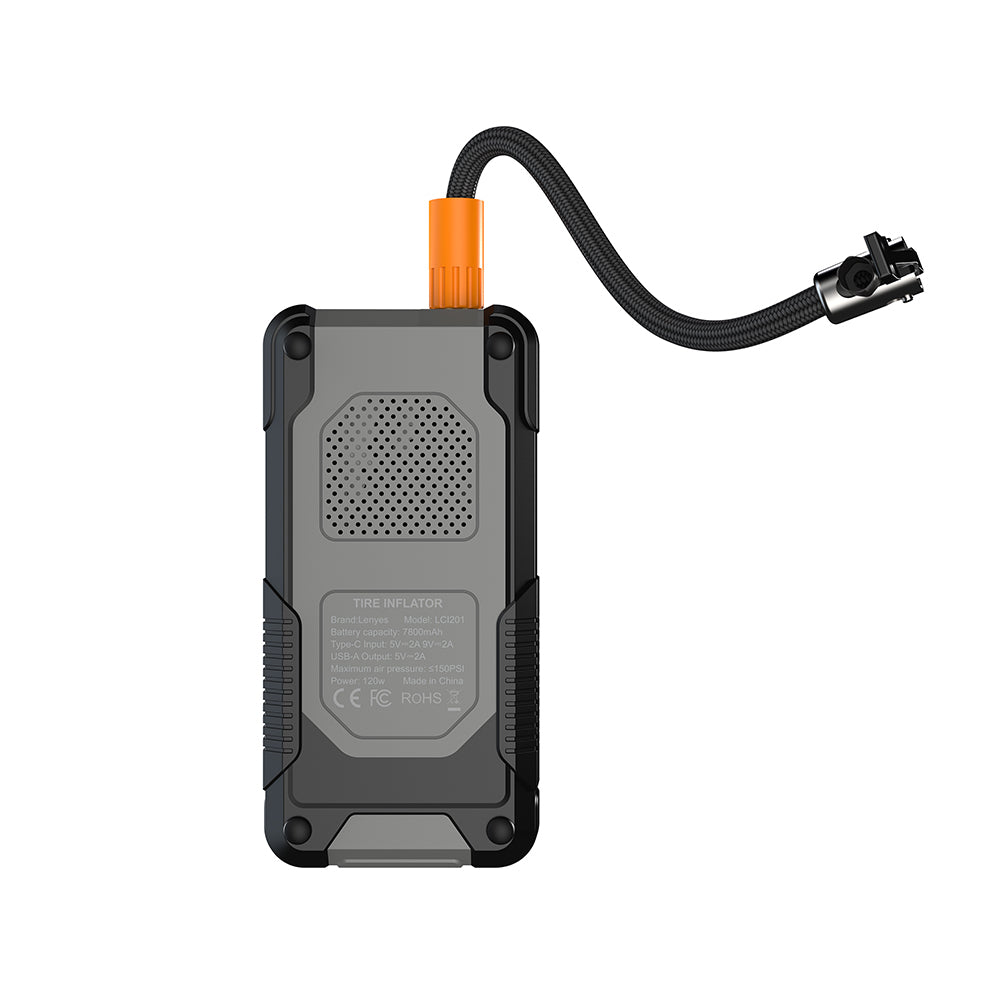 Lenyes LCI201 Oto Araç Lastik Şişirme Pompası Çok Modlu Dijital Ekranlı Araç Hava Kompresörü Siyah
