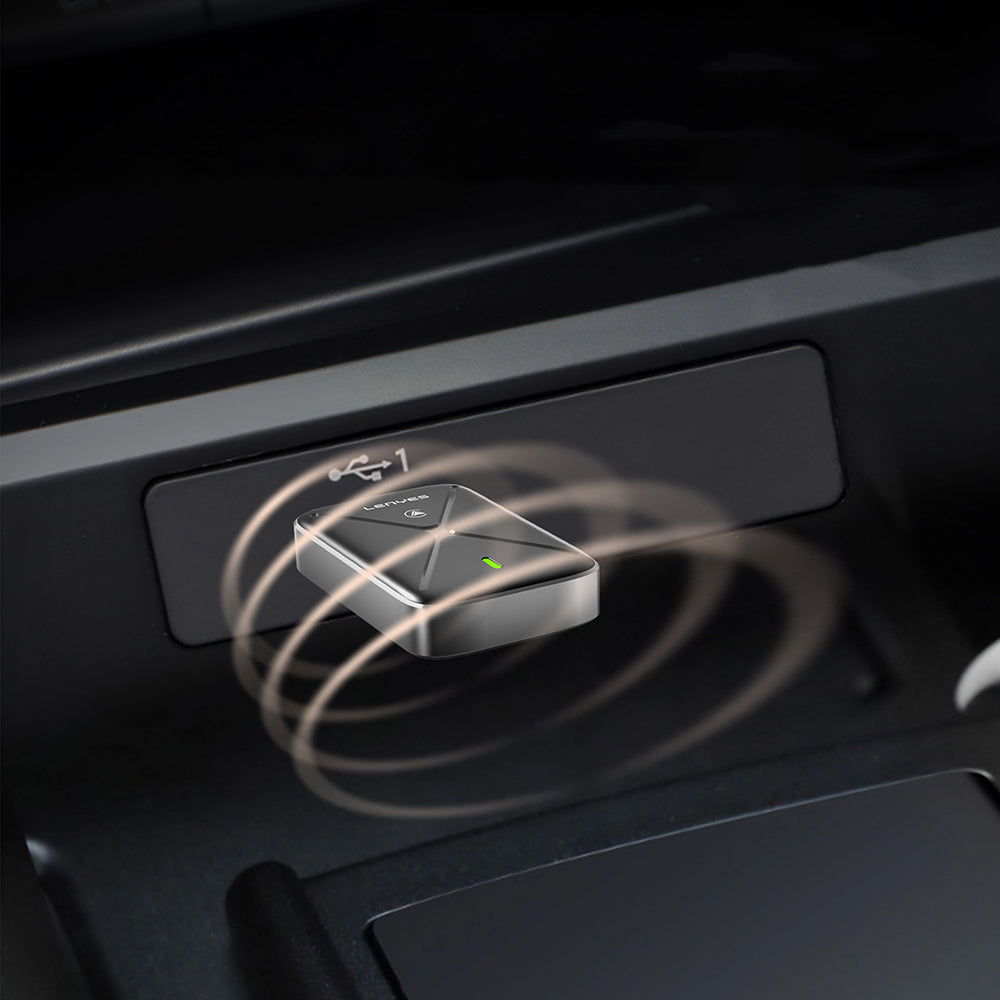 Lenyes LCP01 Android Auto Destekli CarPlay USB Bluetooth 5.0 Wireless Transmitter Adaptör Siyah