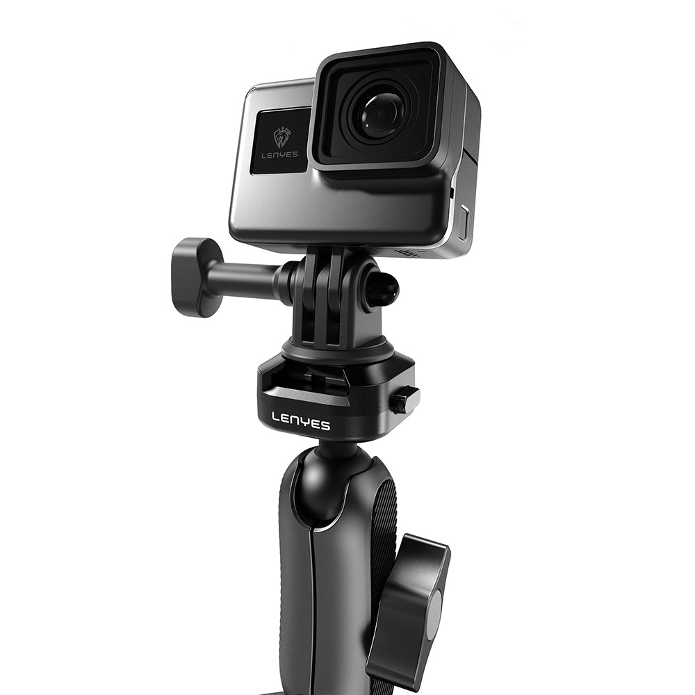 Lenyes LCT102 Teleskopik Vantuzlu Tasarım Aksiyon Kamera Tutucu Siyah